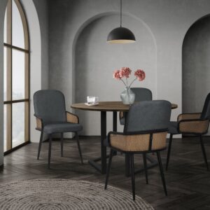 61x91x51cm Polyester Grau ML-Design Möbel Esszimmermöbel Stühle