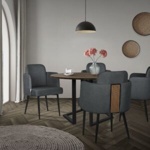 59x86x59cm Polyester Grau ML-Design Möbel Esszimmermöbel Stühle