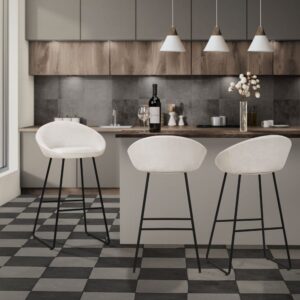 50x94x56cm Polyester Beige ML-Design Möbel Esszimmermöbel Barhocker