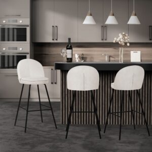 50x102x52cm Polyester Beige ML-Design Möbel Esszimmermöbel Barhocker