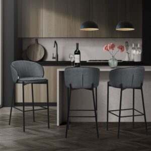 54x101x50cm Polyester Grau ML-Design Möbel Esszimmermöbel Barhocker