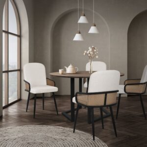 61x91x51cm Polyester Beige ML-Design Möbel Esszimmermöbel Stühle