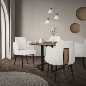 59x86x59cm Polyester Beige ML-Design Möbel Esszimmermöbel Stühle