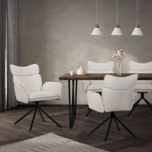 68x89x63cm Polyester Beige ML-Design Möbel Esszimmermöbel Stühle