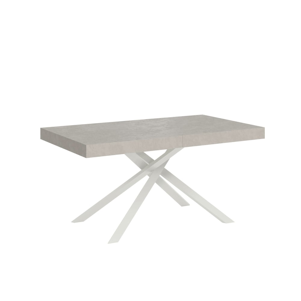 wohnli-moebel-suche-M25201229 Wohnli Möbelsuche - Ausziehtisch 90x160/420 cm Cashmere mit weißem Eisenrahmen