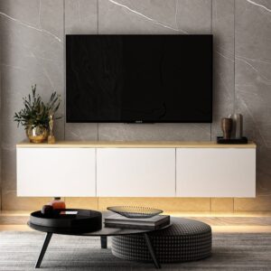 160x35x32cm Spanplatte Weiß Concept Usine Möbel Wohnzimmermöbel TV-Möbel