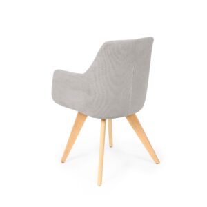 wohnli-moebel-suche-M25202743-1 Skandinavischer Stuhl in Grau und Buchenholz 57x84x58cm PES - Polyester Grau Koketto Home Möbel Esszimmermöbel Stühle