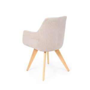 wohnli-moebel-suche-M25202760-1 Skandinavischer Stuhl in Beige und Buchenholz 57x84x58cm PES - Polyester Beige Koketto Home Möbel Esszimmermöbel Stühle
