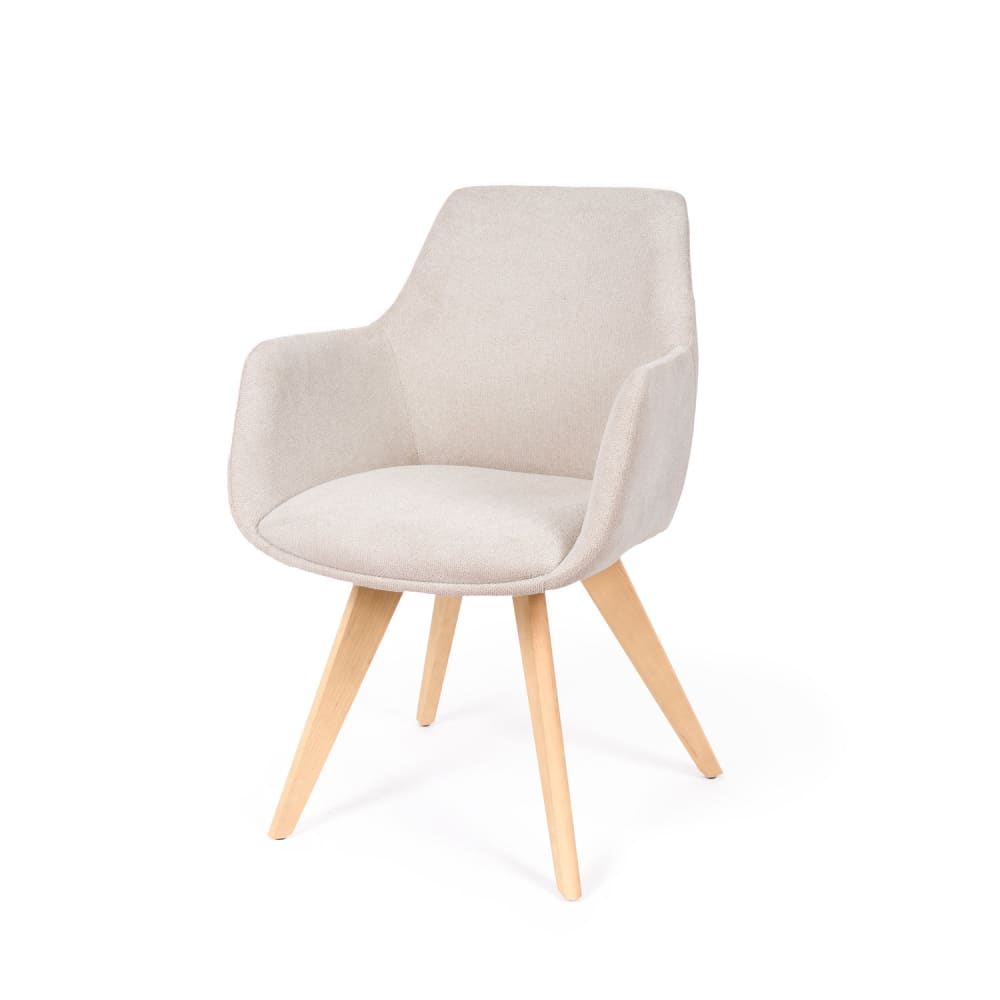 Wohnli Möbelsuche - Skandinavischer Stuhl in Beige und Buchenholz