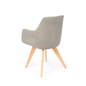 wohnli-moebel-suche-M25202797-1 Skandinavischer Stuhl in Taupe und Buchenholz 57x84x58cm PES - Polyester Taupe Koketto Home Möbel Esszimmermöbel Stühle