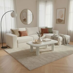 100x36x60cm Spanplatte Weiß Oviala Möbel Wohnzimmermöbel Couchtische