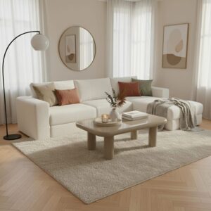 100x36x60cm Spanplatte Beige Oviala Möbel Wohnzimmermöbel Couchtische