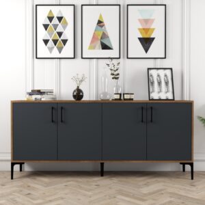180x78x35cm Spanplatte Grau Concept Usine Möbel Esszimmermöbel Sideboards, Highboards & niedrige Anrichten