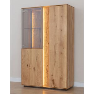 37x140x85cm Holz Beige Feldmann-Wohnen Möbel Esszimmermöbel Vitrine und Vitrinenschrank