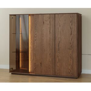 37x115x135cm Holz Braun Feldmann-Wohnen Möbel Esszimmermöbel Vitrine und Vitrinenschrank