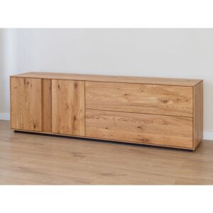 wohnli-moebel-suche-M25203250-1 Kommode mit Beleuchtung aus Massivholz 165x43,5x60cm, wildeiche natur 44x60x165cm Holz Braun Feldmann-Wohnen Möbel Schlafzimmermöbel Kommoden