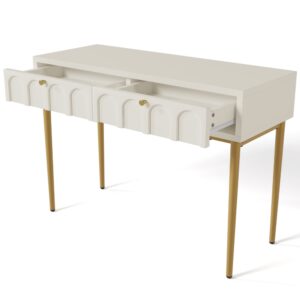Wohnli Möbelsuche - Schminktisch aus Holz und Metall mit WölbSchubladen 77x45x100 cm
