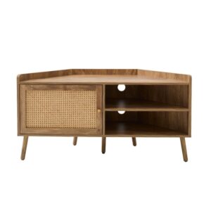 wohnli-moebel-suche-M25203582 Wohnli Möbelsuche - TV-Möbel mit 1 Tür und Rattanfront sowie 2 offenen Fächern L120 cm