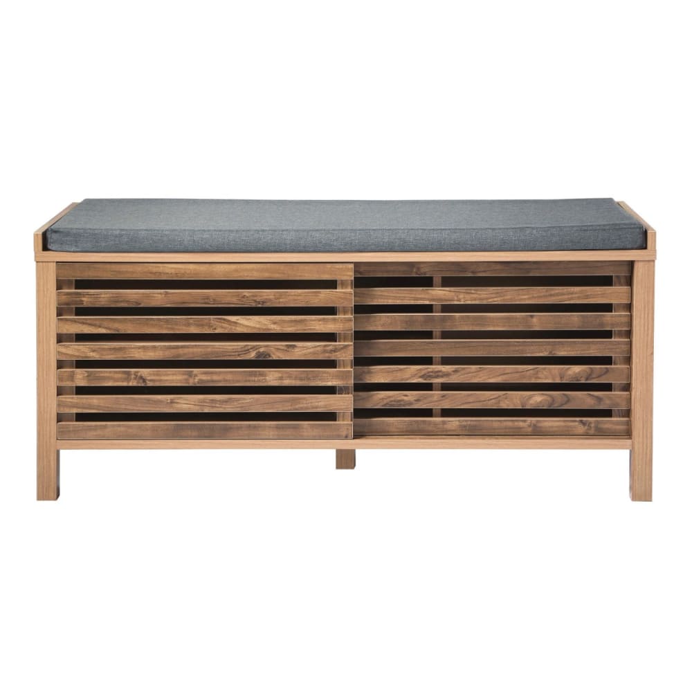 wohnli-moebel-suche-M25203590 Wohnli Möbelsuche - Schuhbank mit 2 Schiebetüren L112 cm - Holzdekor dunkel