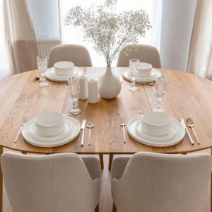 wohnli-moebel-suche-M25204194-1 Esstisch ausziehbar aus Massivholz, 110-160x110x74,5cm, eiche natur 110x75x160cm Holz Braun Feldmann-Wohnen Möbel Esszimmermöbel Esstische
