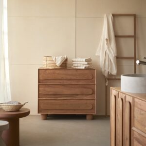 90x80x46cm Holz Beige Tikamoon Möbel Badezimmermöbel Badezimmerschränke