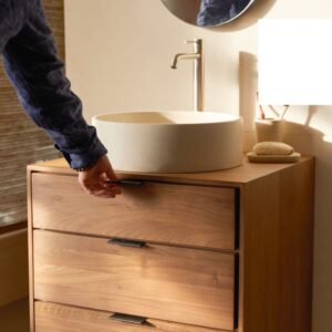 60x60x51cm Holz Braun Tikamoon Möbel Badezimmermöbel Badezimmerschränke