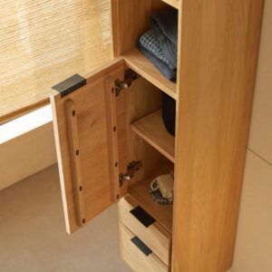 30x150x30cm Holz Beige Tikamoon Möbel Badezimmermöbel Bad-Hochschränke