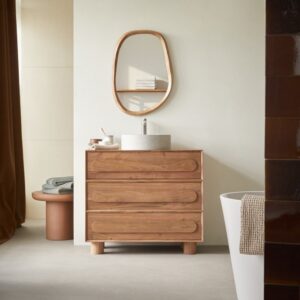 90x80x46cm Holz Beige Tikamoon Möbel Badezimmermöbel Badezimmerschränke