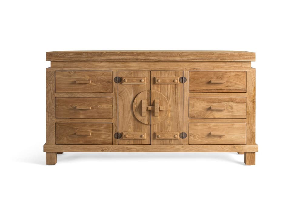 wohnli-moebel-suche-M25204594 Wohnli Möbelsuche - Sideboard aus massivem Teakholz mit 2 Türen und 6 Schubladen