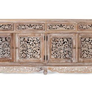 wohnli-moebel-suche-M25204609 Wohnli Möbelsuche - Handgeschnitztes Sideboard aus Teakholz mit 4 Türen und 4 Schubladen