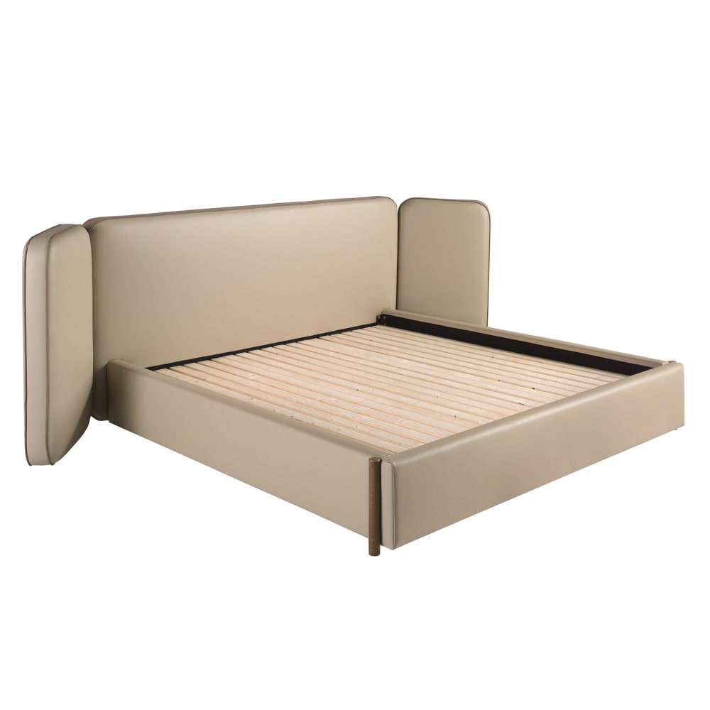 wohnli-moebel-suche-M25204838 Wohnli Möbelsuche - Bett aus Kunstleder in der Farbe Mink