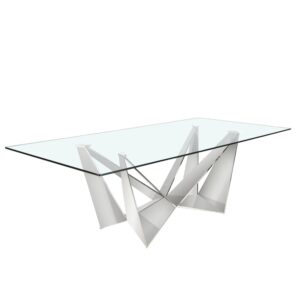 wohnli-moebel-suche-M25205657 Wohnli Möbelsuche - Esstisch Rechteckig gehärtetes Glas aus verchromter Stahl