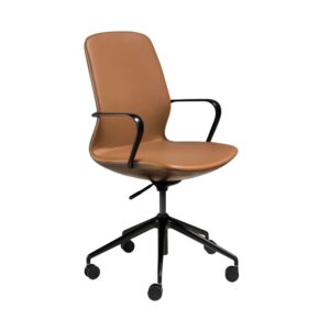 wohnli-moebel-suche-M25205661 Wohnli Möbelsuche - Drehbarer Bürostuhl aus braunem Kunstleder