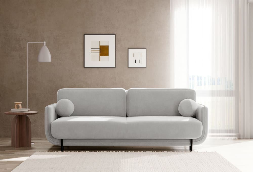 236x95x236cm Stoff Grau Selsey Sofas und Sessel Sofas Schlafsofas