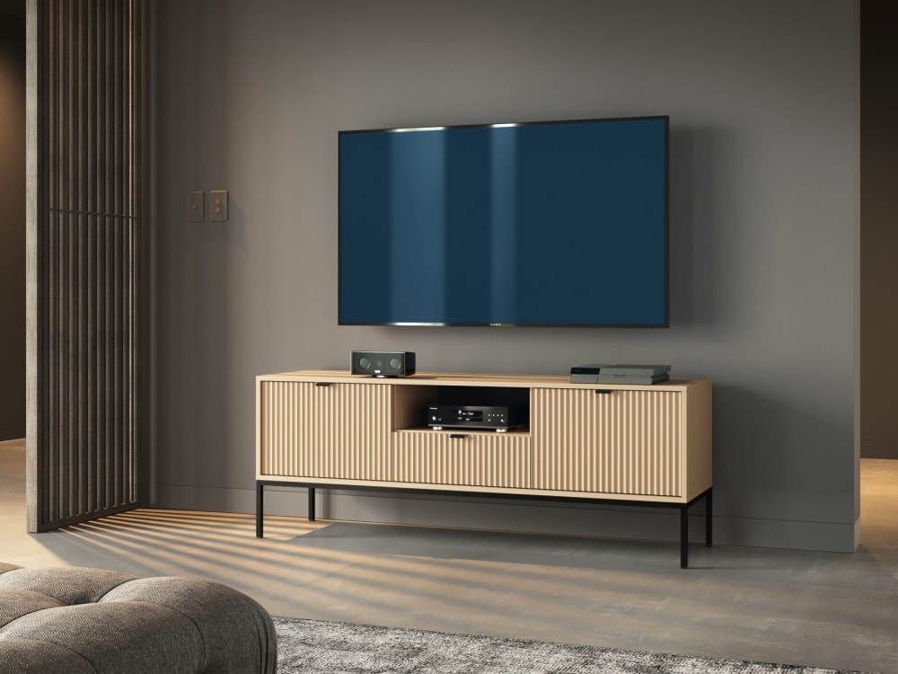 154x56x154cm Spanplatte Beige Selsey Möbel Wohnzimmermöbel TV-Möbel