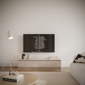 wohnli-moebel-suche-M25205989-1 TV-Lowboard 2-türig mit geriffelter Front, Kaschmirgrau, 139 cm 139x30x139cm Spanplatte Taupe Selsey Möbel Wohnzimmermöbel TV-Möbel
