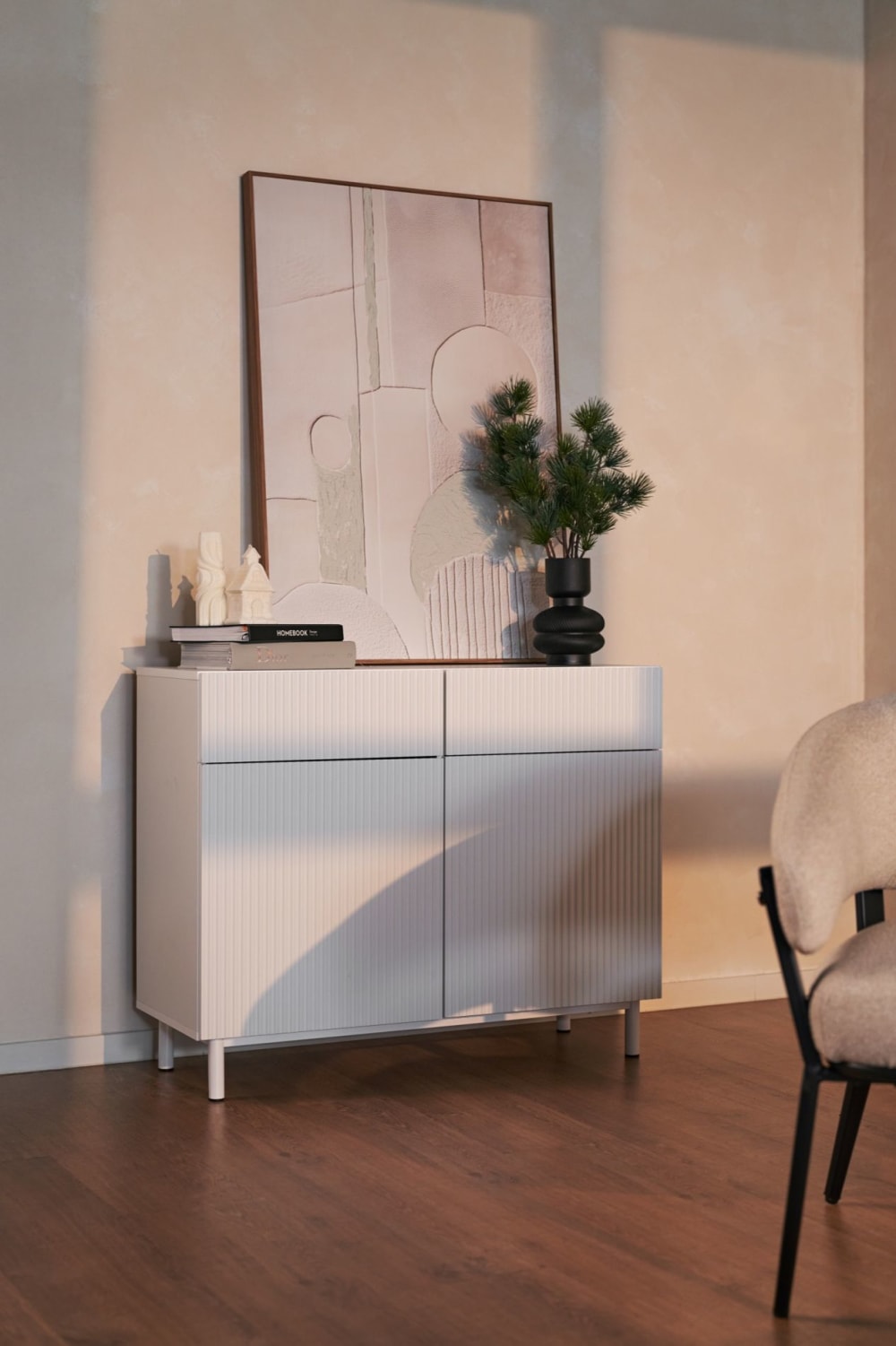 100x80x100cm Spanplatte Taupe Selsey Möbel Esszimmermöbel Sideboards, Highboards & niedrige Anrichten