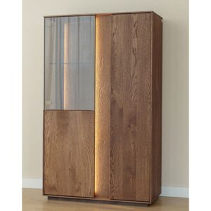 37x140x85cm Holz Braun Feldmann-Wohnen Möbel Esszimmermöbel Vitrine und Vitrinenschrank