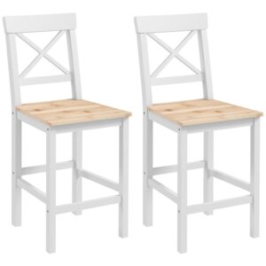 wohnli-moebel-suche-M25206509 Wohnli Möbelsuche - Lot de 2 tabourets de bar en bois massif blanc et bois naturel