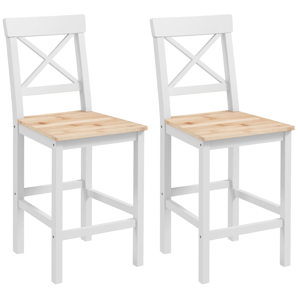 wohnli-moebel-suche-M25206509 Wohnli Möbelsuche - Lot de 2 tabourets de bar en bois massif blanc et bois naturel