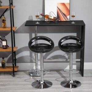 Wohnli Möbelsuche - 2er-Set Höhenverstellbare Barhocker Metall&ABS Schwarz