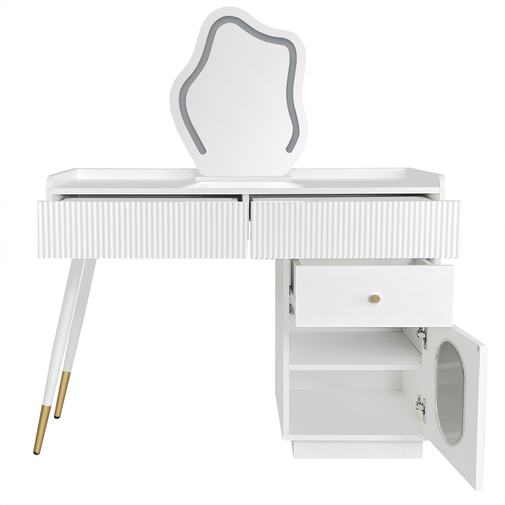 wohnli-moebel-suche-M25206647 Wohnli Möbelsuche - Schminktisch aus Spanplatte mit LED-Beleuchtung 100x40x75 cm