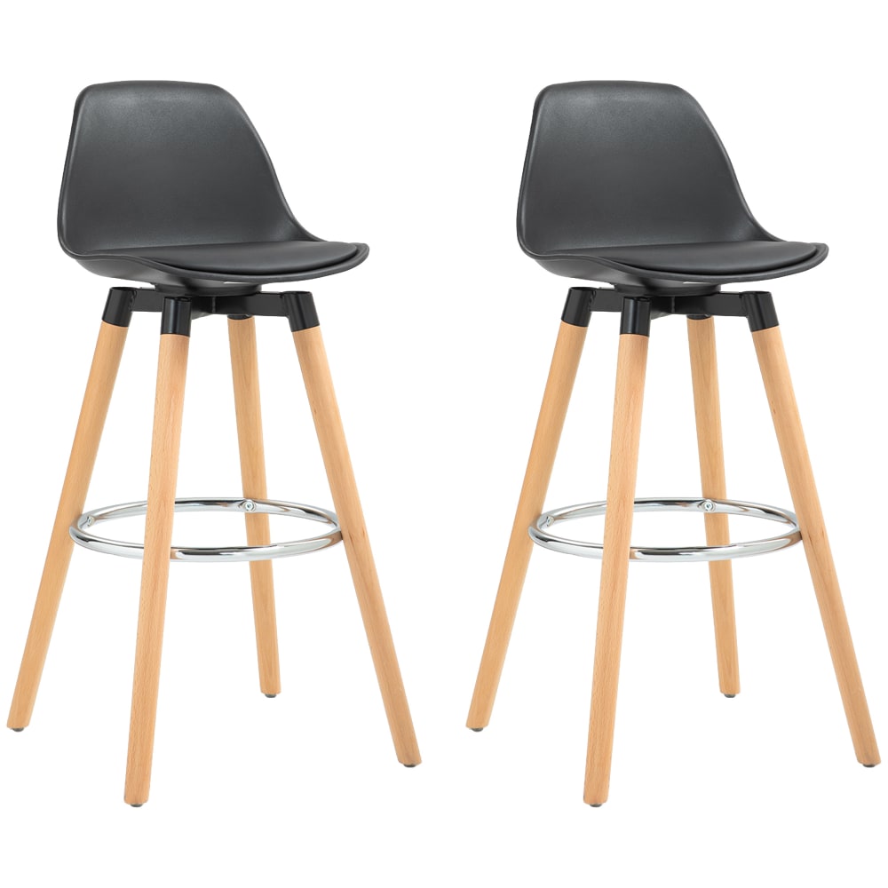 wohnli-moebel-suche-M25206696 Wohnli Möbelsuche - Lot de 2 tabourets de bar avec dossier et repose-pieds PU noir