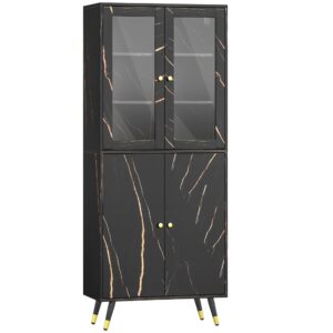 wohnli-moebel-suche-M25206707 Wohnli Möbelsuche - Schwarze Glasvitrinen-Bibliothek & Ingenieurholzschrank