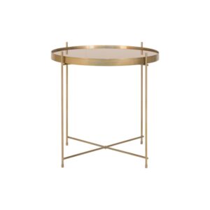 wohnli-moebel-suche-M25206738 Wohnli Möbelsuche - Couchtisch aus messingfarbenem Stahl und Glas ø70 cm