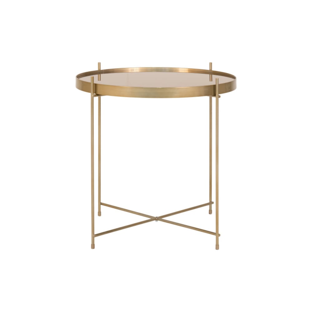 wohnli-moebel-suche-M25206738 Wohnli Möbelsuche - Couchtisch aus messingfarbenem Stahl und Glas ø70 cm