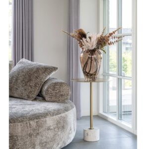 wohnli-moebel-suche-M25206756-1 Beistelltisch aus Stahl Messing und Marmor ø41 cm 41x58x41cm Metall Gold Moloo Möbel Wohnzimmermöbel Beistelltische