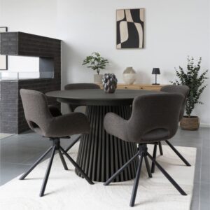 wohnli-moebel-suche-M25206765-1 Runder Esstisch für 4?6 Personen Ø 140 cm schwarze Eiche 140x75x140cm Holz Schwarz Moloo Möbel Esszimmermöbel Esstische