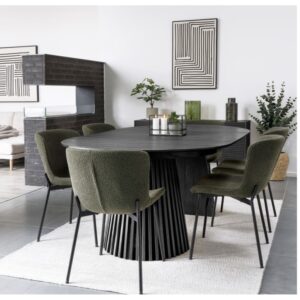 wohnli-moebel-suche-M25206769-1 Ausziehtisch Ø120cm (160/200) geräucherte schwarze Eiche 120x75x120cm Holz Schwarz Moloo Möbel Esszimmermöbel Esstische