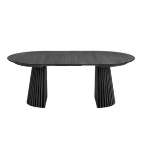 Wohnli Möbelsuche - Ausziehtisch Ø120cm (160/200) geräucherte schwarze Eiche